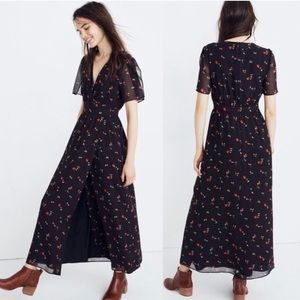 SOLD Tulip-Sleeve Maxi Dress in Sweet Blossoms